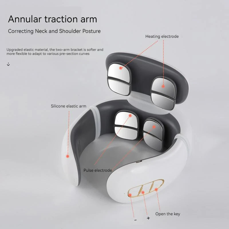2025 Electric Intelligent 4D Neck Shoulder Massager EMS for Cervical Pain Relief Car Seat Kneading Device Intelligent Medical