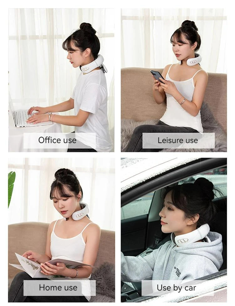 2025 Electric Intelligent 4D Neck Shoulder Massager EMS for Cervical Pain Relief Car Seat Kneading Device Intelligent Medical