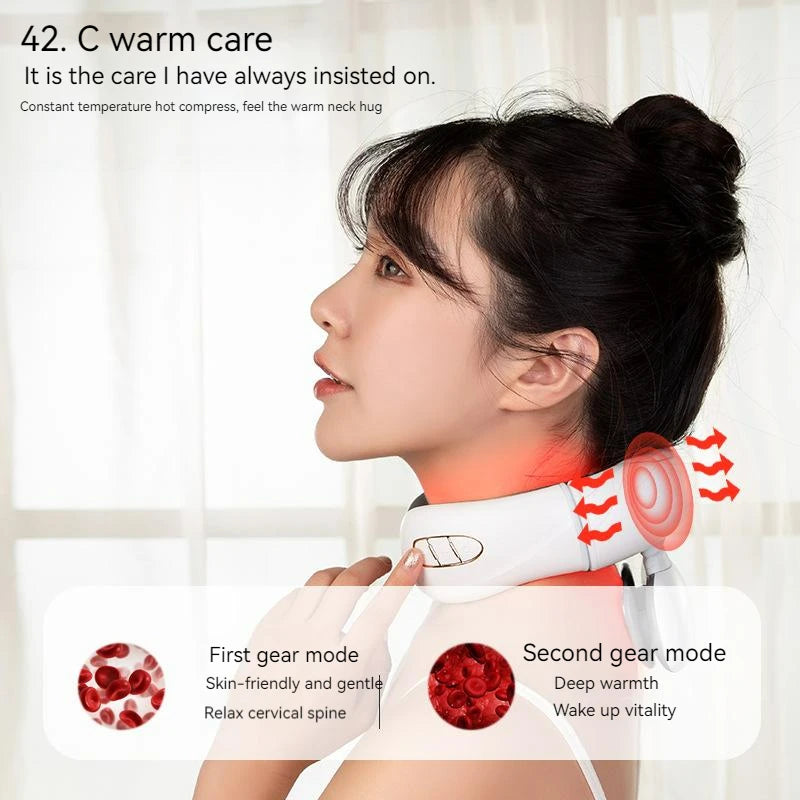 2025 Electric Intelligent 4D Neck Shoulder Massager EMS for Cervical Pain Relief Car Seat Kneading Device Intelligent Medical